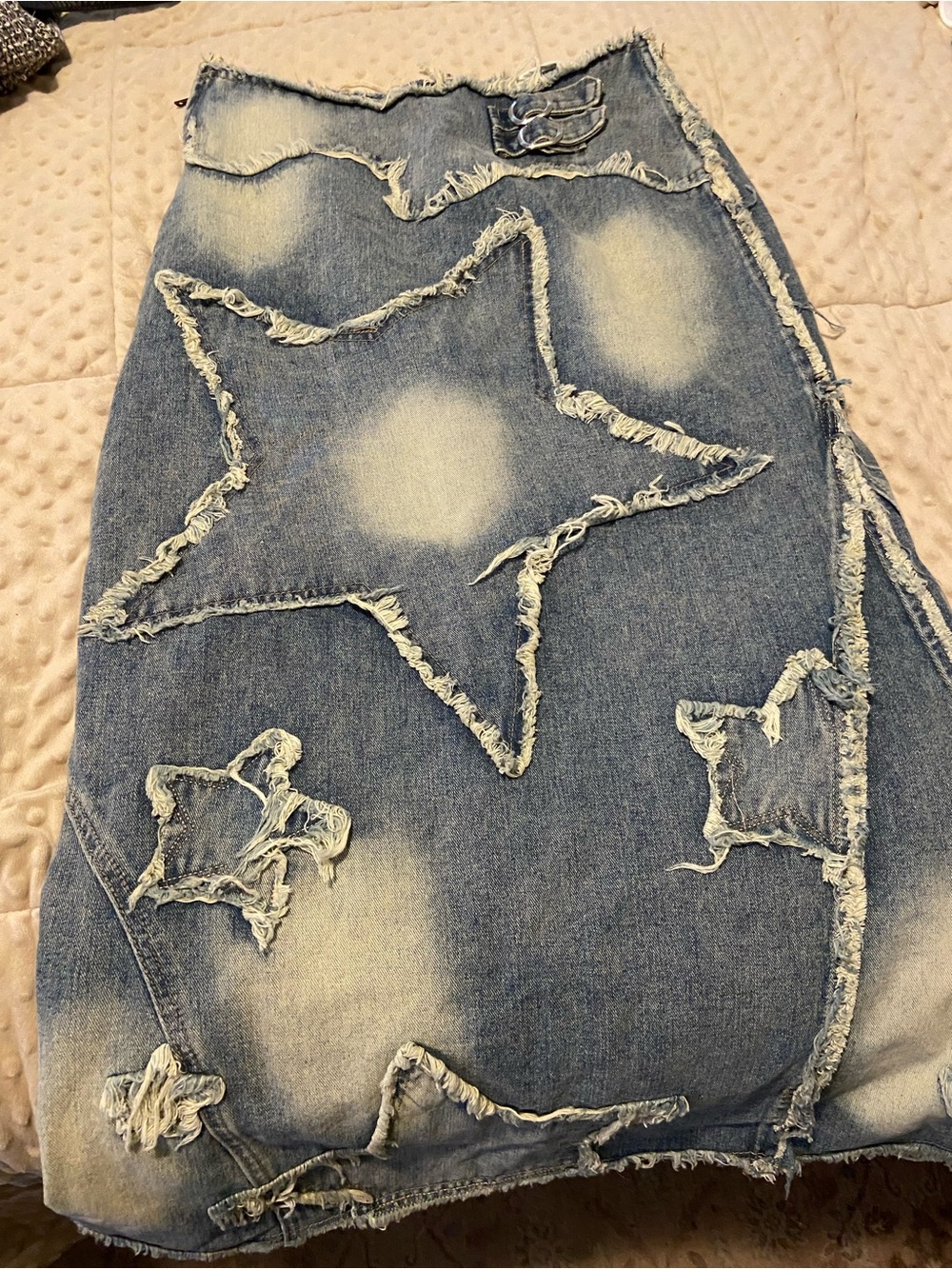 Denim Star Patch Jean skirt